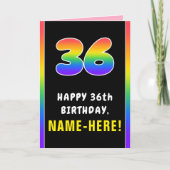 36. Geburtstag: Farbiger Regenbogen # 36, Individu Karte (Vorderseite)