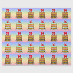 36. Geburtstag: Fun Cake and Candles + Individuell Geschenkpapier