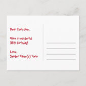 36. Geburtstag - Fun Fireworks Pattern + Regenboge Postkarte (Rückseite)