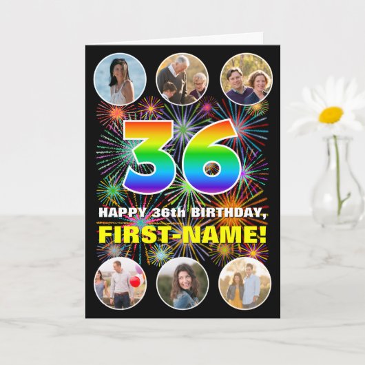 36. Geburtstag: Fun Rainbow #, Individuelle Name & Karte (Kleine Pflanze)