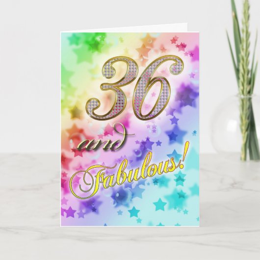 36. Geburtstag für jemanden Fabulous Karte (Vorderseite)