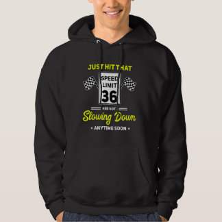 36. Geburtstag Geschwindigkeitsbegrenzung signiere Hoodie
