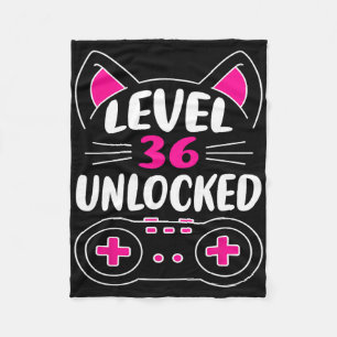 36. Geburtstag Girl Cat Lover Video Game Level 36 Fleecedecke
