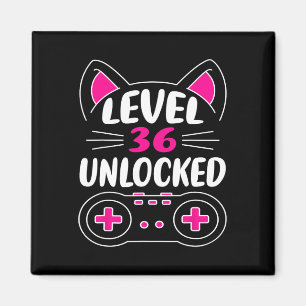 36. Geburtstag Girl Cat Lover Video Game Level 36 Magnet