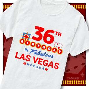 36. Geburtstag Las Vegas Willkommensschild Party S T-Shirt