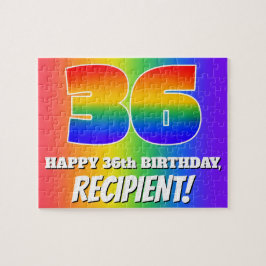 36. Geburtstag — mehrfarbiges Regenbogenmuster "36 Puzzle