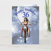 36. Geburtstag mit einem Biker Karte (Vorderseite)