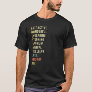 36. Geburtstag Phantastisch seit 1. Januar T-Shirt