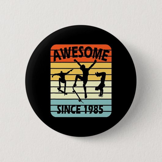 36. Geburtstag Skateboarding Junge Großartig Seit Button (Vorderseite)