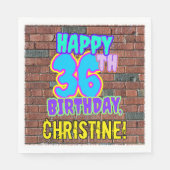 36. Geburtstag ~ Spaß, Urban Graffiti Inspiriert L Serviette (Vorderseite)