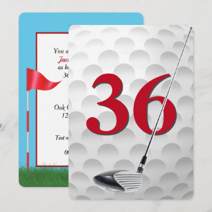 36. Geburtstags-Golf-Themenparty Einladung