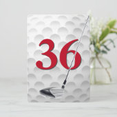 36. Geburtstags-Golf-Themenparty Einladung (Stehend Vorderseite)