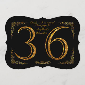 36. Geburtstagsfeier 36.,Gatsby,Schwarz & Gold Einladung
