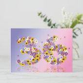 36. Geburtstagsfeier mit Blumenbriefen Einladung (Stehend Vorderseite)