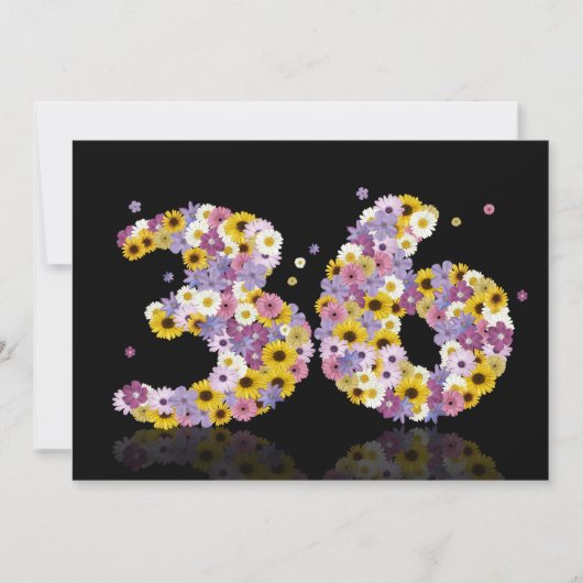 36. Geburtstagsfeier mit Blumenbriefen Einladung (Vorderseite)