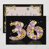 36. Geburtstagsfeier mit Blumenbriefen Einladung (Vorne/Hinten)