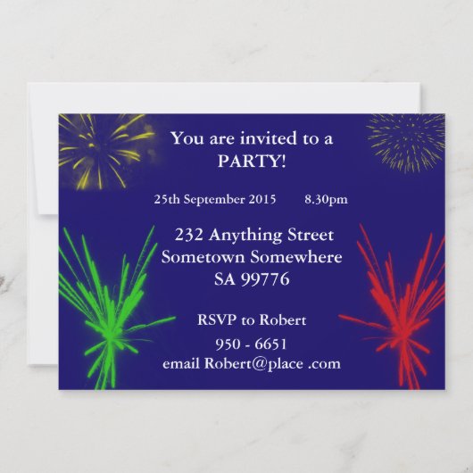 36. Geburtstagsparty Einladung (Rückseite)