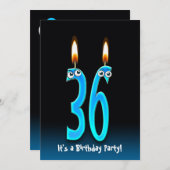 36. Geburtstagsparty Einladung (Vorne/Hinten)