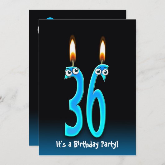 36. Geburtstagsparty Einladung (Vorne/Hinten)