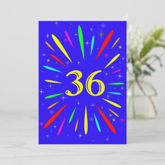 36. Geburtstagsparty Einladung Explosion (Stehend Vorderseite)