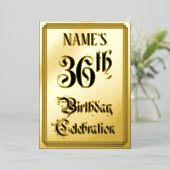 36. Geburtstagsparty — Elegantes Script + Individu Folieneinladung (Stehend vorne)