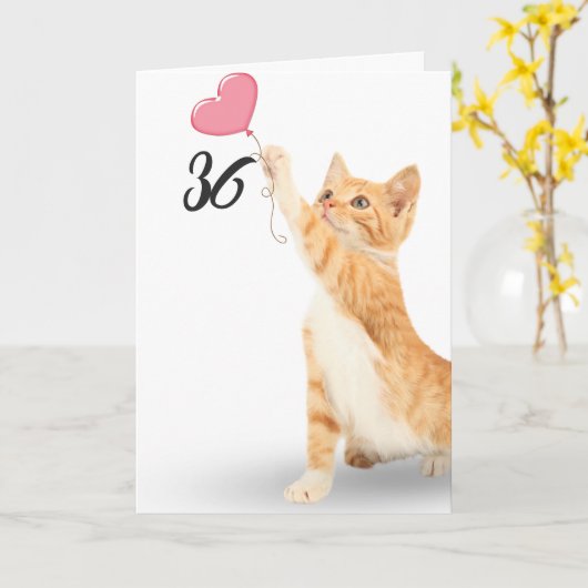 36. Geburtstagstorte Karte (Gelbe Blume)