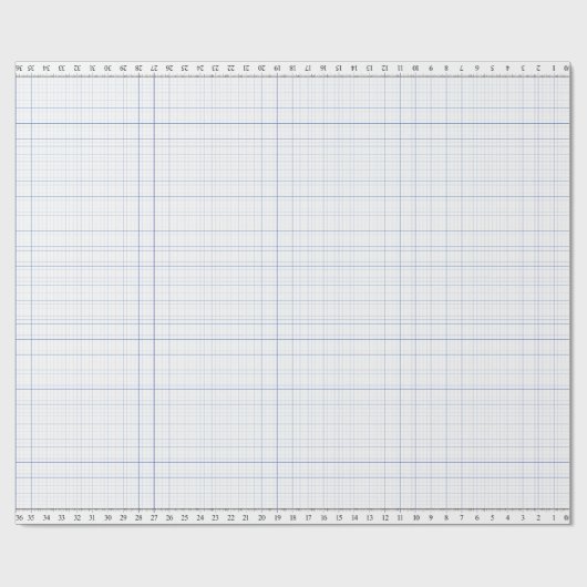 36" Gitter mit ruler Nähmuster Design Geschenkpapier (Flach)