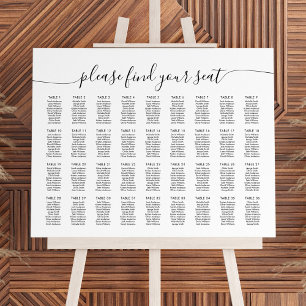 36 große Tische finden Ihre Sitzkarte Poster