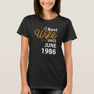 36. Hochzeitstag Beste Ehefrau seit Juni 1986 T-Shirt
