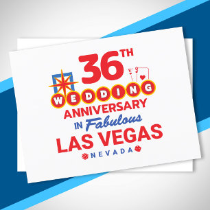 36. Hochzeitstag Paar Las Vegas Reise Postkarte