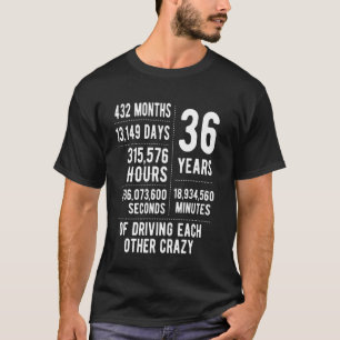 36 Jahre verheiratet Lustiger 36. Hochzeitstag T-Shirt