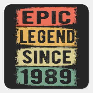 36-jähriges Epic Legend 36. Geburtstagsgeschenk Quadratischer Aufkleber