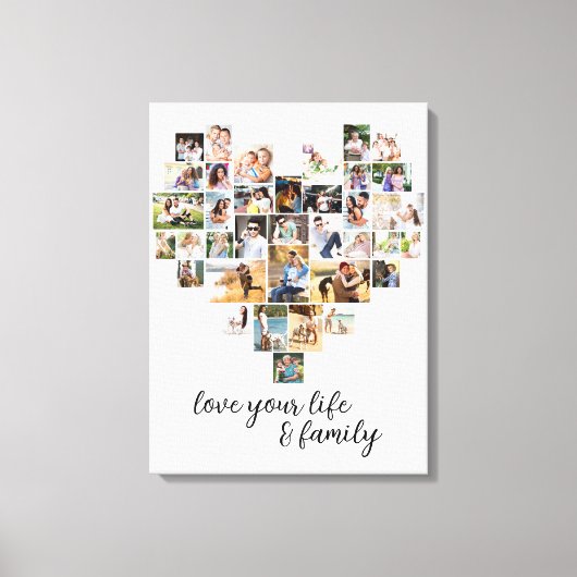 36 Liebe-Lebensfamilie in Herzform Leinwanddruck (Vorderseite)