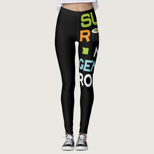 36.Sushi-Rollen nicht geschlechtsspezifische Rolle Leggings (Vorderseite)