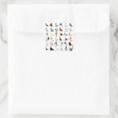 36 Taube Quadratischer Aufkleber (Tasche)