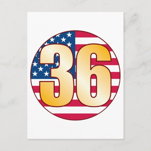 36 USA Gold Postkarte (Vorderseite)