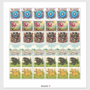 36 verschiedene Aufkleber Steampunk und Tiere