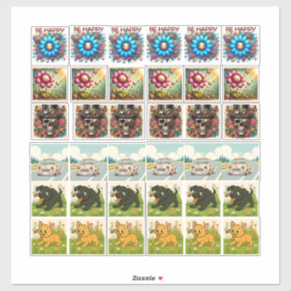 36 verschiedene Aufkleber Steampunk und Tiere