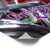 36"x24" Chrissy Kittens Red Motorrad Poster (Ecke)