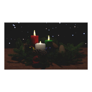 36"x24" Papierposter mit dem Bild "Weihnachtskerze Fotodruck