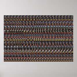 36"x24" "Soccer Star" 3D-Poster von Magic Eye® Poster