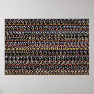 36"x24" "Soccer Star" 3D-Poster von Magic Eye® Poster