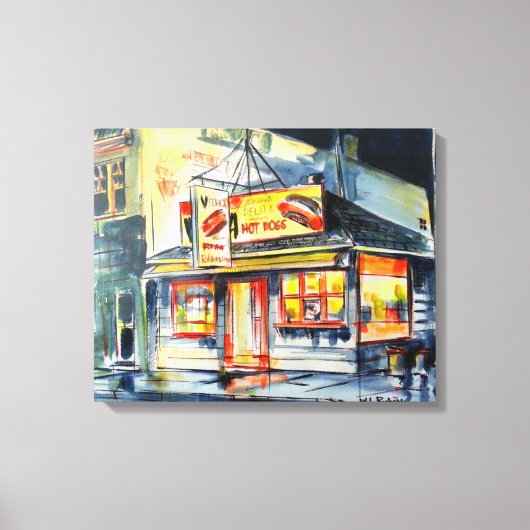 36"x28" Auf Leinwand Red Hot Ranch Wasserfarbe Pri (Vorderseite)