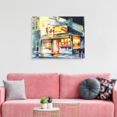 36"x28" Auf Leinwand Red Hot Ranch Wasserfarbe Pri (Insitu (Wohnzimmer))