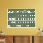 36" x 24" Baseball Scoreboard ummantelte Canvas Leinwanddruck (Insitu (Wohnzimmer))