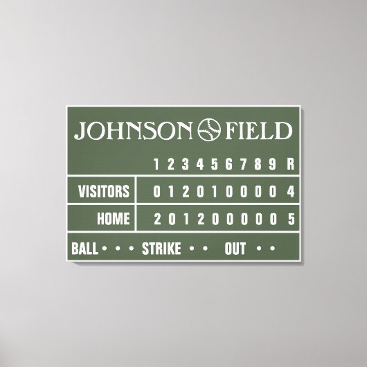 36" x 24" Baseball Scoreboard ummantelte Canvas Leinwanddruck (Vorderseite)