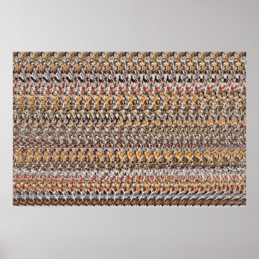 36" x 24" "Welpen spielen" 3D Magic Eye® Poster (Vorne)