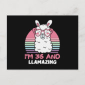 36 Year Old Bday Llamazing 36th Birthday Llama Postkarte (Vorderseite)