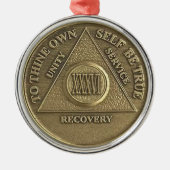 36 Year Sober Anniversary Medallion | Recovery Ornament Aus Metall (Vorne)