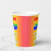 36th Birthday: Colorful, Fun Rainbow Pattern # 36 Pappbecher (Rechts)